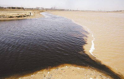 polluted river